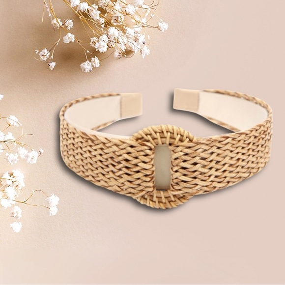 Accessories - Beige Woven Fiber Headband NEW✔️